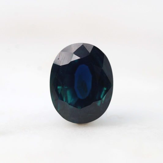 2.03 Carat Dark Teal Oval Sapphire for Custom Work - Inventory Code DTOS203 - Midwinter Co. Alternative Bridal Rings and Modern Fine Jewelry