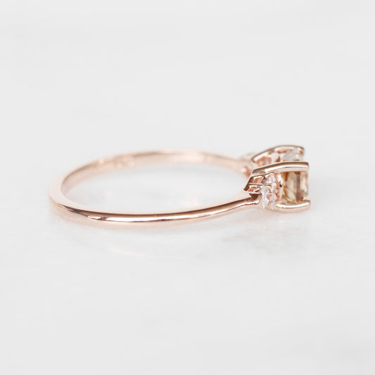 Cadence Ring with 1.13 ct Imperial Zircon and Diamonds in 10k Rose Gold - Ready to Size and Ship - Midwinter Co. Alternative Bridal Rings and Modern Fine Jewelry