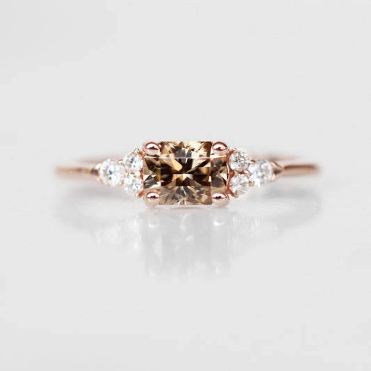 Cadence Ring with 1.13 ct Imperial Zircon and Diamonds in 10k Rose Gold - Ready to Size and Ship - Midwinter Co. Alternative Bridal Rings and Modern Fine Jewelry