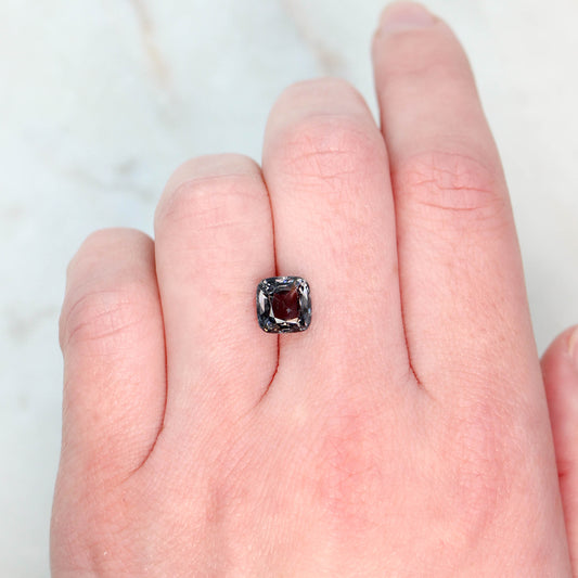 2.90 Carat Gray Cushion Cut Spinel for Custom Work - Inventory Code GCSP290 - Midwinter Co. Alternative Bridal Rings and Modern Fine Jewelry