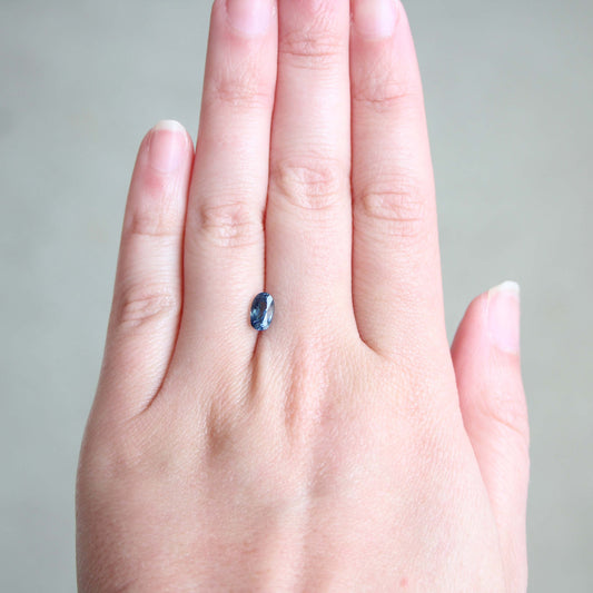 CAELEN (M) 1.20 Carat Blue Oval Sapphire for Custom Work - Inventory Code BOSAP12 - Midwinter Co. Alternative Bridal Rings and Modern Fine Jewelry