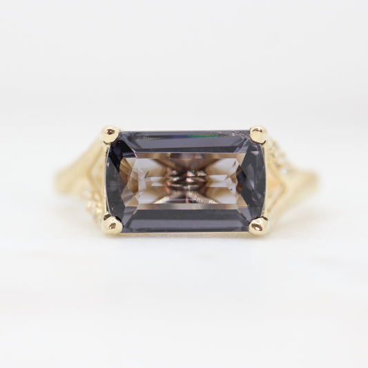 Kennedy Ring with a Carat Spinel and White Diamonds in 14k Yellow Gold - Ready to Size and Ship - Midwinter Co. Alternative Bridal Rings and Modern Fine Jewelry