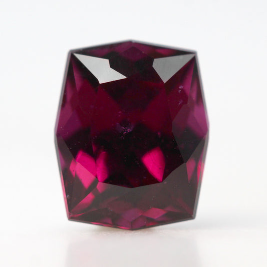 3.15 Carat Geometric Fancy Cushion Cut Rhodolite Garnet for Custom Work - Inventory Code FCG315 - Midwinter Co. Alternative Bridal Rings and Modern Fine Jewelry