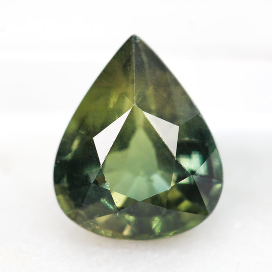 4.80 Carat Golden Green Pear Sapphire for Custom Work - Inventory Code GPS480 - Midwinter Co. Alternative Bridal Rings and Modern Fine Jewelry