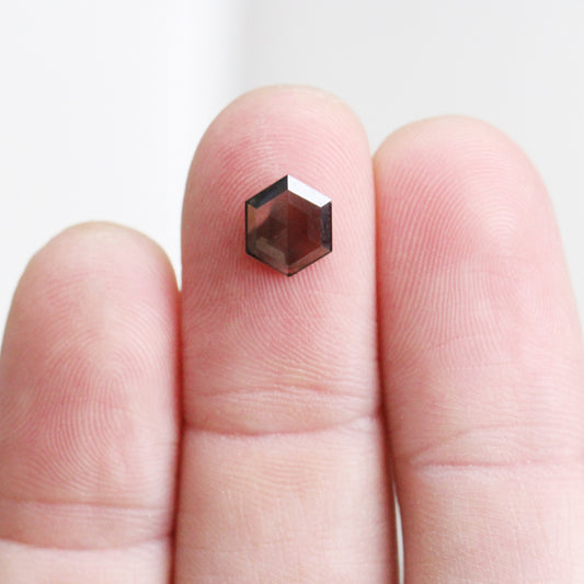 1.11 Carat Smoky Black Hexagon Diamond for Custom Work - Inventory Code SBHD111 - Midwinter Co. Alternative Bridal Rings and Modern Fine Jewelry