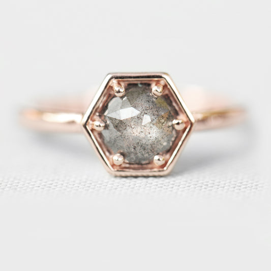 Rhetta Ring with a .70 ct Celestial Diamond in 10k Rose Gold - Ready to Size and Ship - Midwinter Co. Alternative Bridal Rings and Modern Fine Jewelry