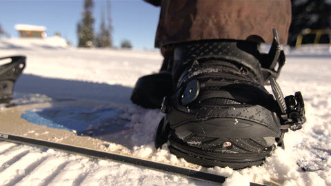 Snowboard Boots Strapped In