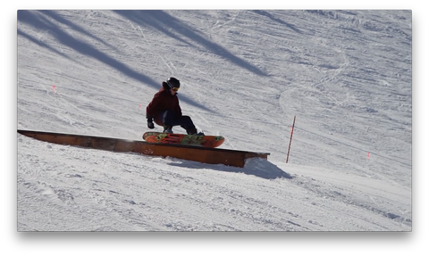 Snowboarder Slipping Out On Heel Edge