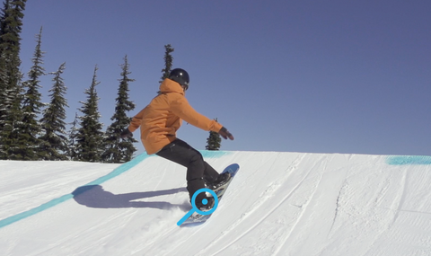 Take off for a Frontside 540 in a snowboard
