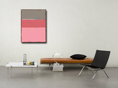 Des peintures numériques rouges roses sur tableaux alu style Rothko