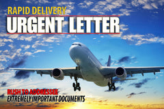 9 x 12 rapid delivery urgent envelope with jet plane example