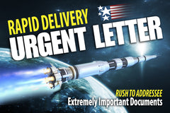 9 x 12 rapid delivery urgent letter envelope with rocket example