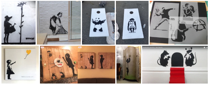 Banksy replica stencils decor projects