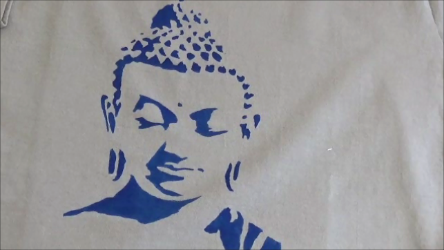 buddha stencil t shirt tutorial great result