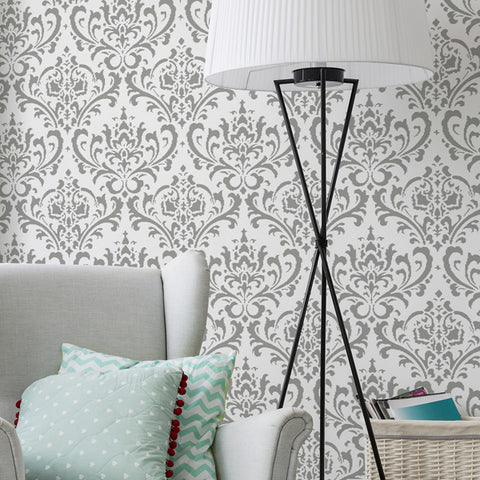 damask wall stencil pattern