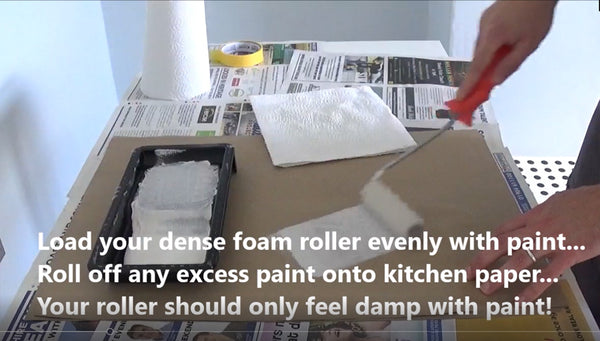 load up your stenciling roller with paint