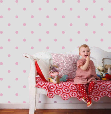 Polka dot nursery wall stencil