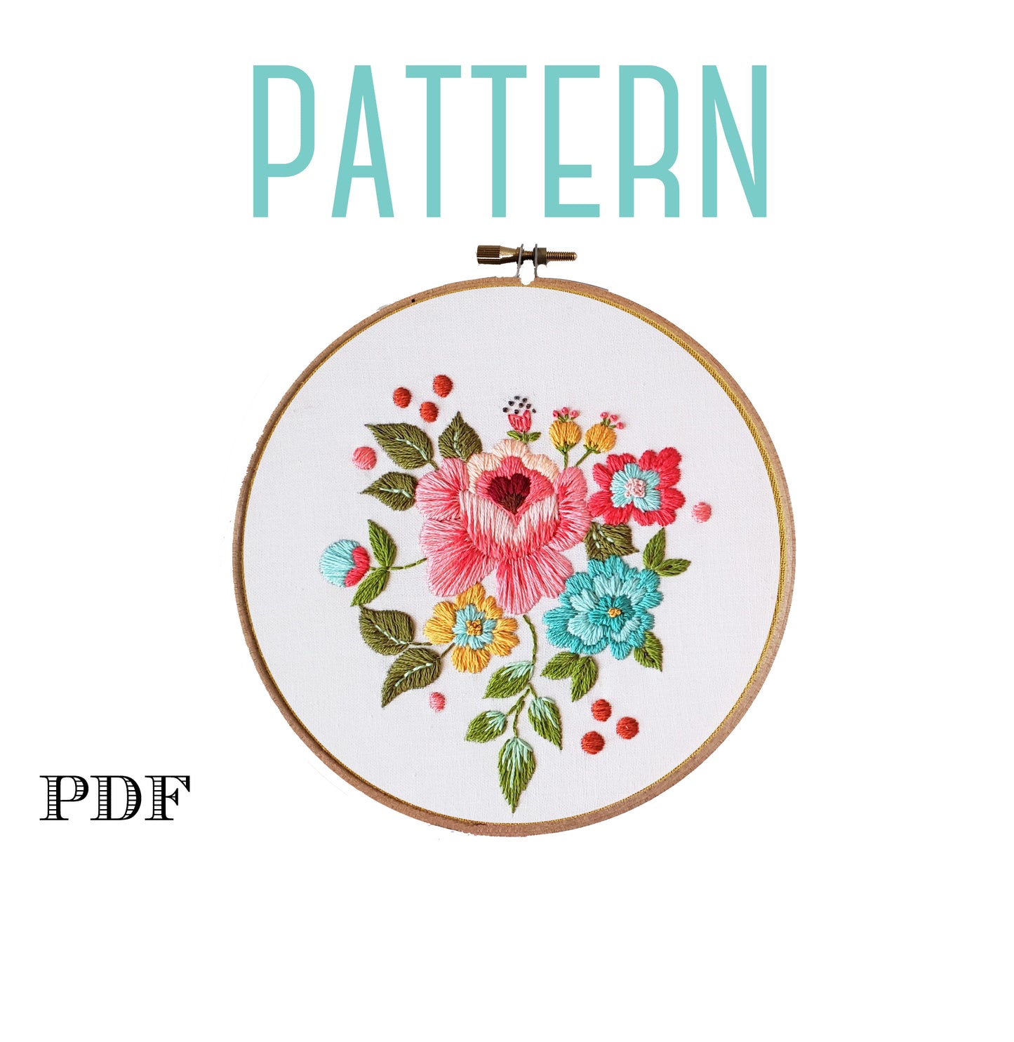 Vintage Inspired Floral Embroidery Pattern