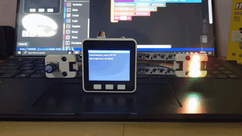 Internet of Thing (IoT) M5GO LED potentiometer setup with Lego