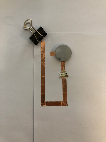 simple circuit using components from Chibitronics Stem Starter Kit