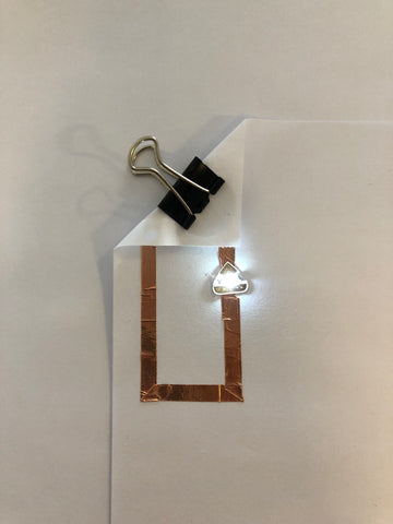 working circuit with lit LED using components from Chibitronics Stem Starter Kit