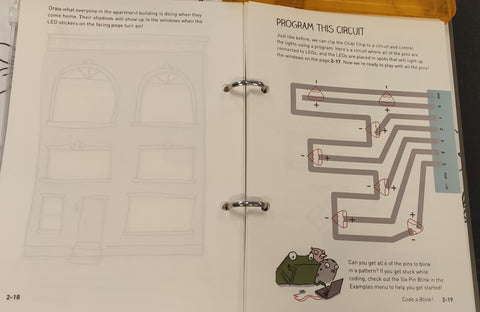 Creative page to encourage kids to create their own circuit
