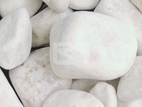 a close up view of white cobbles
