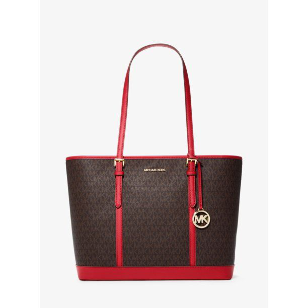 michael kors purse red and brown