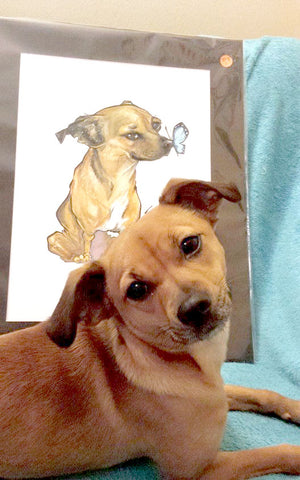 canine caricature pet portrait by john lafree