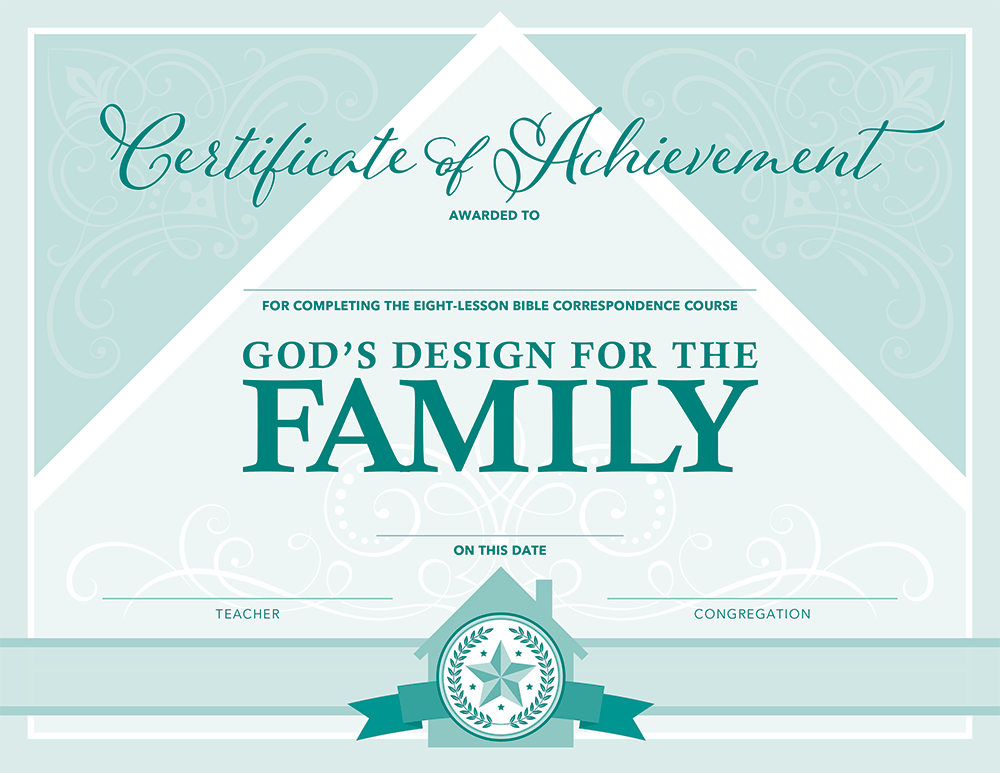 God #39 s Design for the Family: Certificates of Completion (Pack of 10