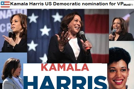 News US Senator Kamala Harris accepted the Democratic nomination for vice president Making history as the first Black woman and Asian-American on a major US presidential ticket