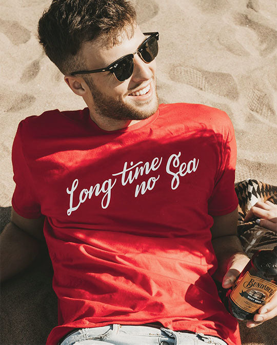 Long Time No Sea Red T-Shirt by ART DISCO