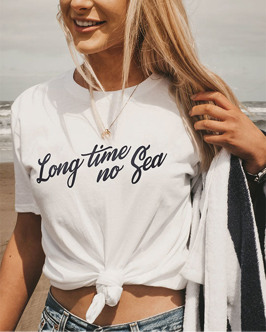 Long Time No Sea White T-Shirt by ART DISCO