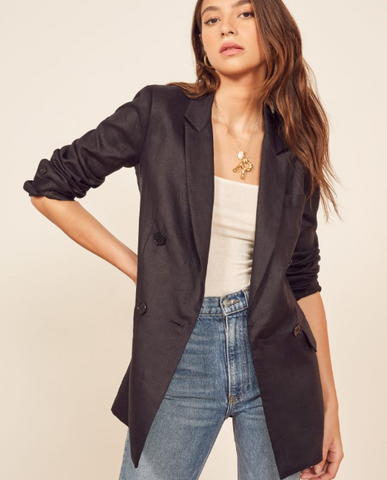 Oversized Black Blazer by Reformation