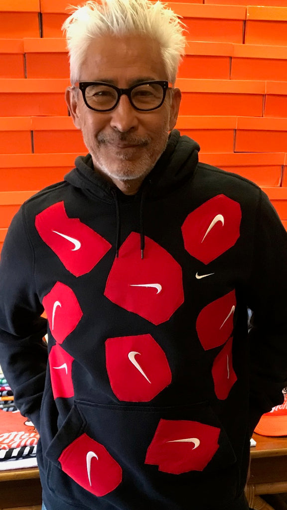 upside down nike logo hoodie