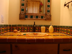 Mexican Tile Bathroom Vanity and mirror