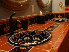 Mexican Tile Bathroom vanity and sinks