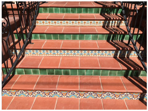 mexican tile designs stair risers saltillo tile