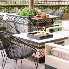 cement tile installation idea outdoor fireplace mexican tile designs