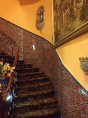 Mexican Tile Wainscoting Stairway