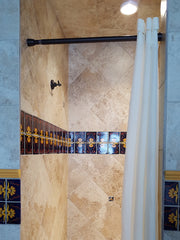 Mexican tile bathroom shower accents trim