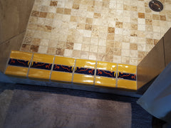 Mexican tile bathroom shower threshold