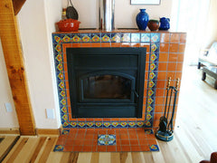 Mexican Tile Fireplace Hearth