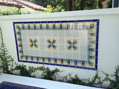 Mexican tile outdoor fountain wall decorative