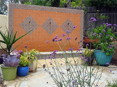 Mexican tile outdoor fountain desert