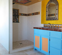 Mexican Tile Mural Shower