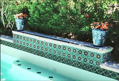 Mexican tile outdoor pool decorative