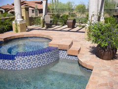 Mexican tile outdoor pool round