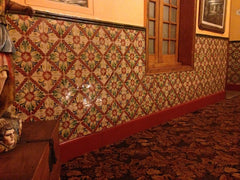 Mexican Tile Wainscoting Hallway with trim