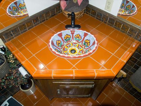 mexican tile bathroom and mexican tile sink